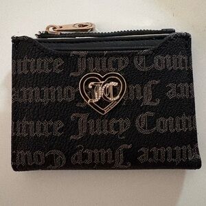 Juicy Couture Black Wallet with Gold Heart Logo